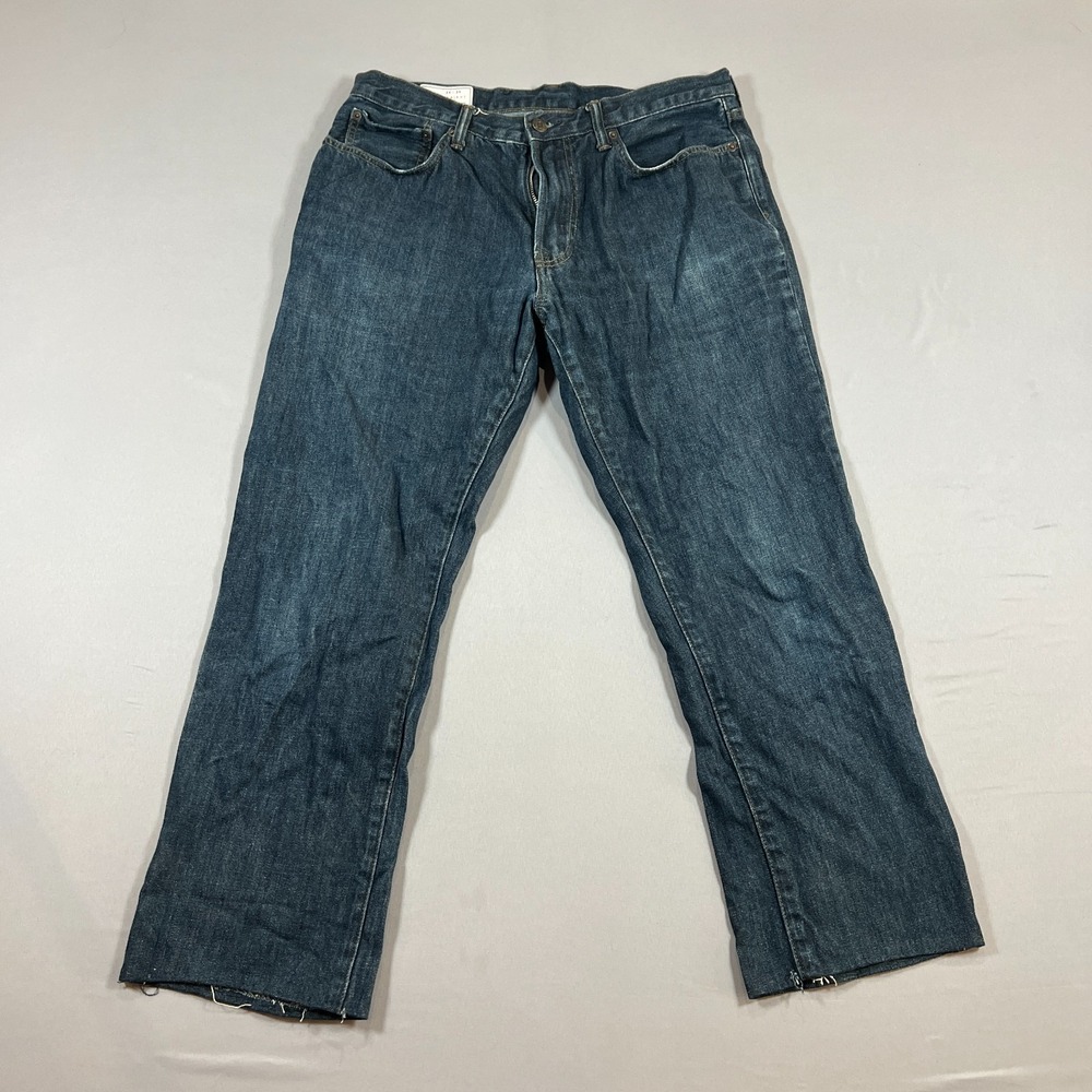 Gap Straight Jeans Mens 34x34 Blue Denim Cotton Medium Wash Zip Fly Streetwear